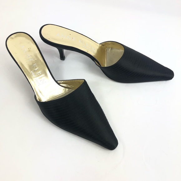 Anne Klein Women’s Black Pointed Toe Slide Mules - Picture 3 of 8